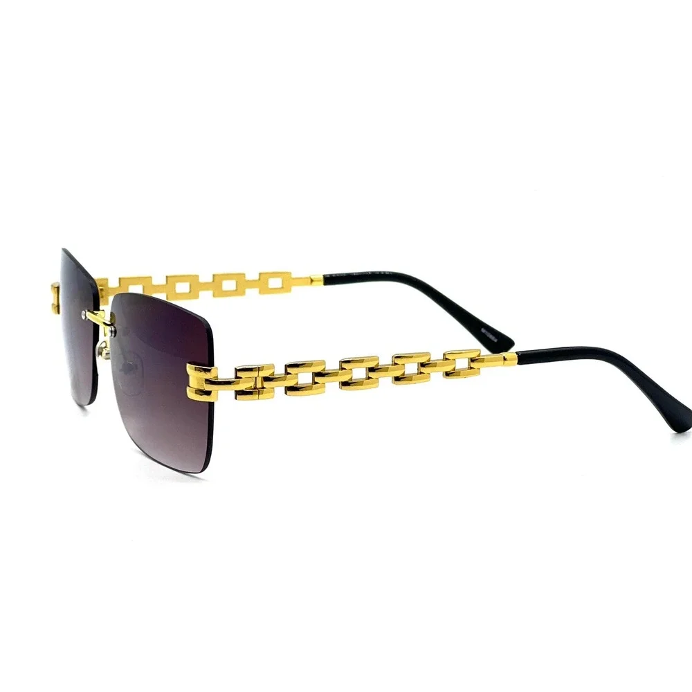 Sunglasses Aviator Rectangular Frameless Shades Hip Hop Cholo Migos Shades Gafas